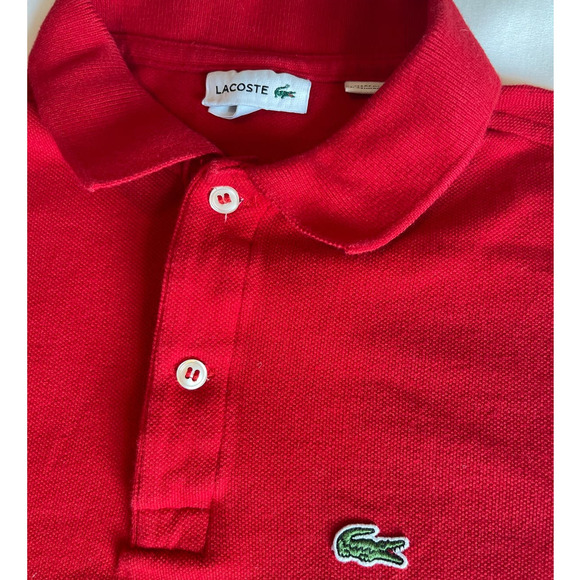 Lacoste Red Polo Shirt Youth Sz 12 Gently used - Picture 7 of 10